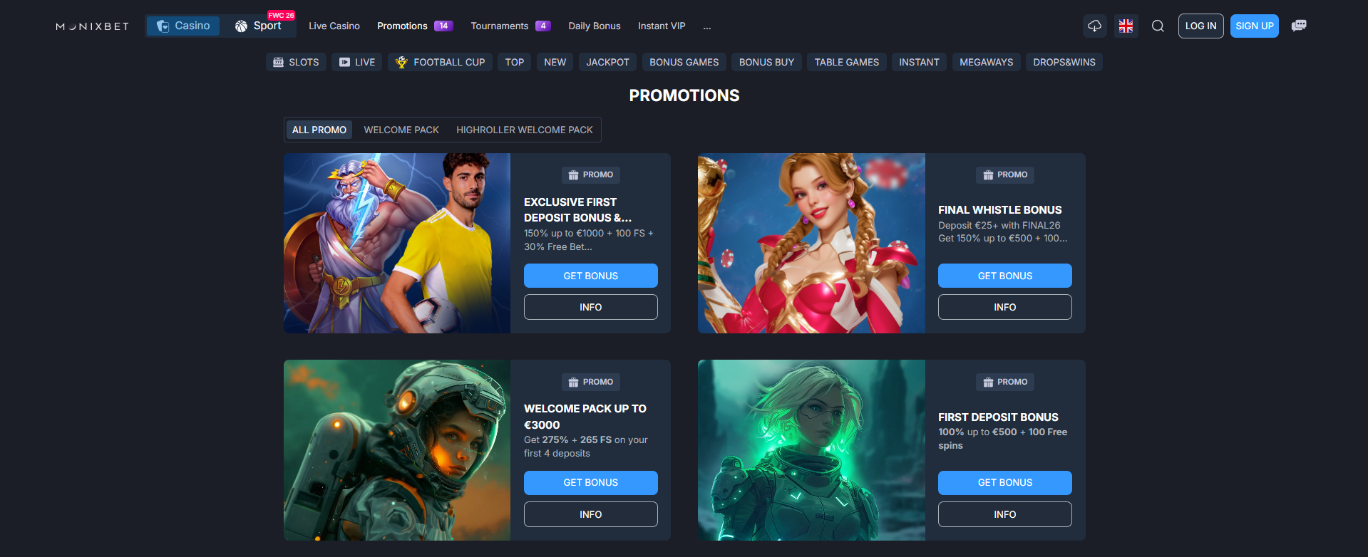 monixbet casino bonuses