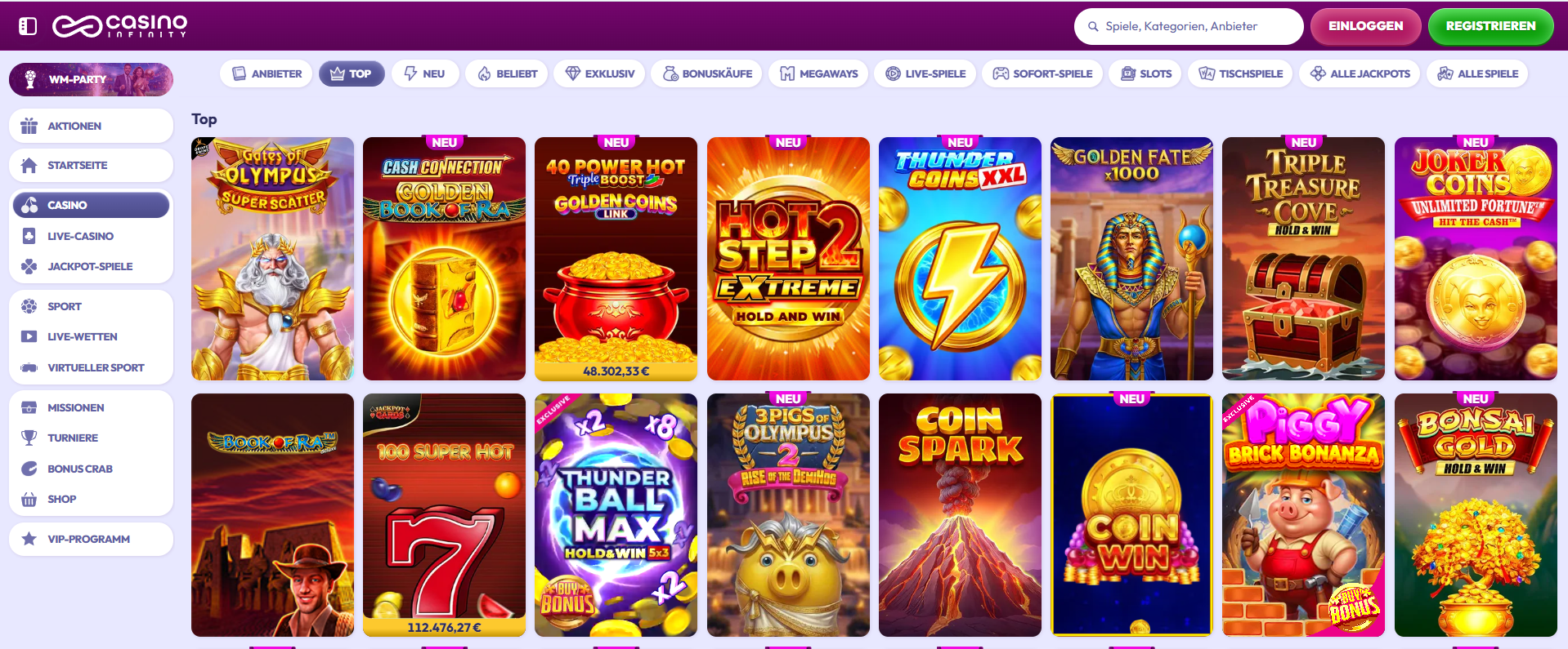 Infinity Casino 2 infinity casino games