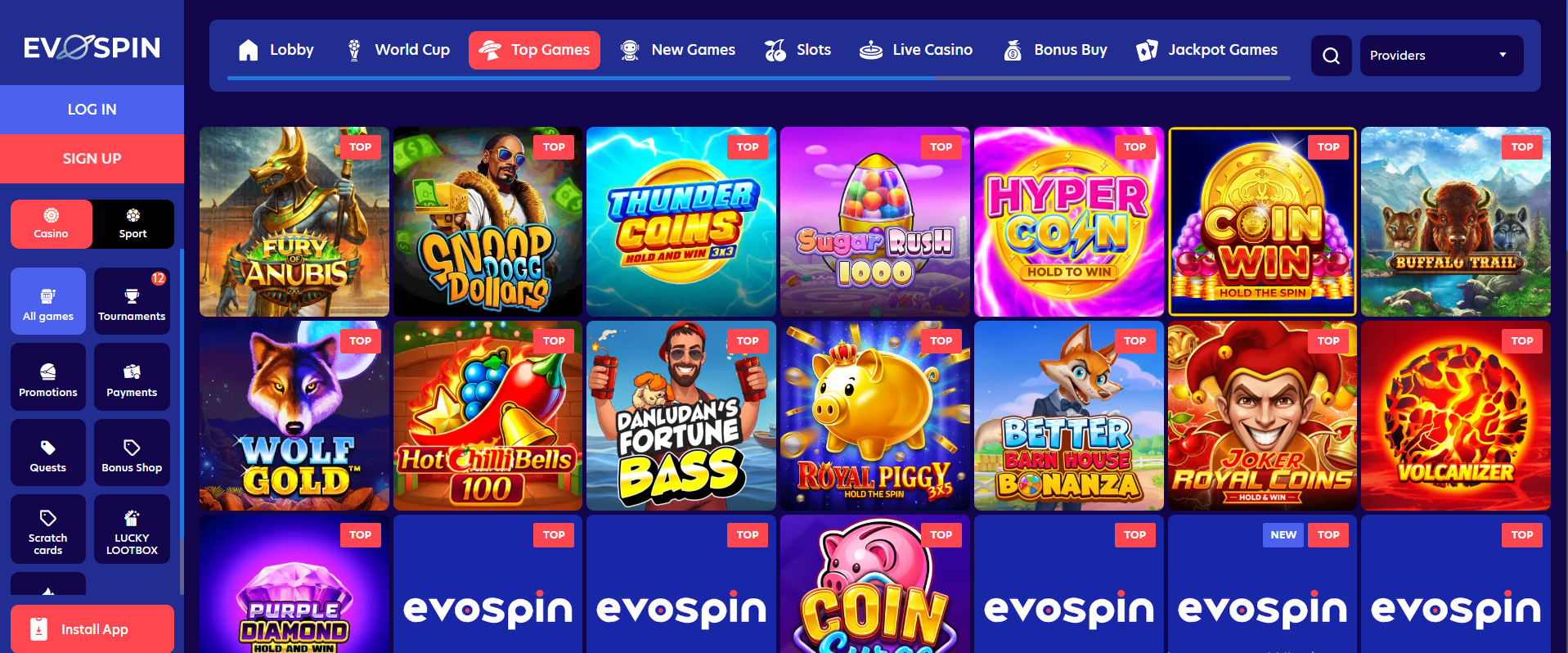 Evospin Casino 3 evospin-Casinospiele