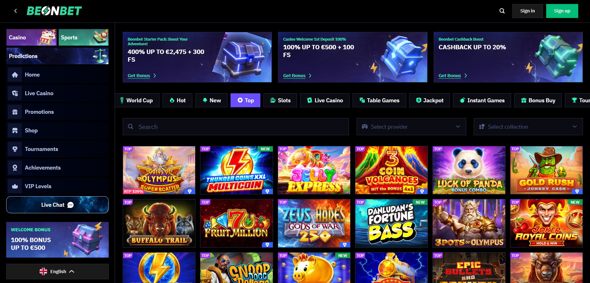 beonbet-Casinospiele